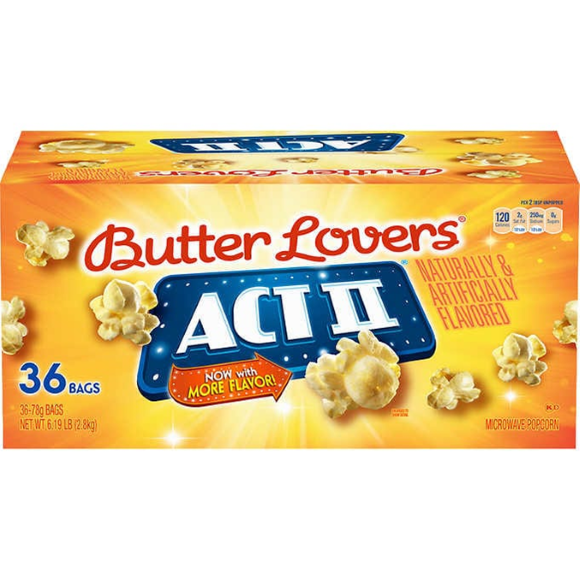 ACT II Butter Lovers Microwave Popcorn 36ct